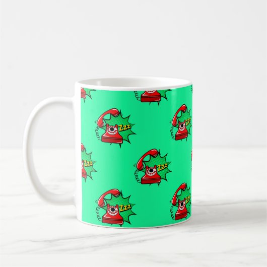 抽象芸術のシームレスな電話パターン。クリエイティブ鉄 コーヒーマグカップ (左)