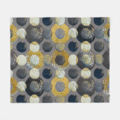 抽象芸術のジオメトカラフルリ形状：水色。 フリースブランケット (正面(横))