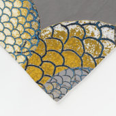 抽象芸術のジオメトカラフルリ形状：水色。 フリースブランケット (角)