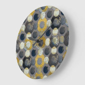 抽象芸術のジオメトカラフルリ形状：水色。 ラージ壁時計 (傾斜)