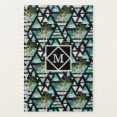 抽象芸術のジオメトリックパームと波のパターン プランナー手帳 (正面)