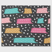 抽象芸術のジオメトリドットとストライプ ラッピングペーパー (フラット)