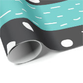 抽象芸術のジオメトリドットとストライプ ラッピングペーパー (ロールコーナー)