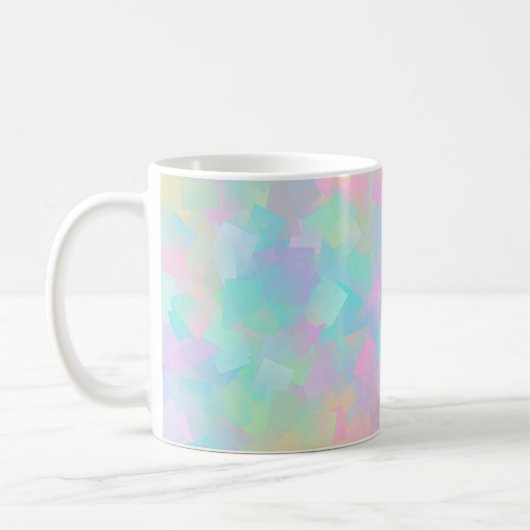 抽象芸術のジオメトリ図形のレトロパターン(ピンク) コーヒーマグカップ (左)