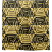 抽象芸術のジオメトリ背景六角形のメッシュ シャワーカーテン (正面)