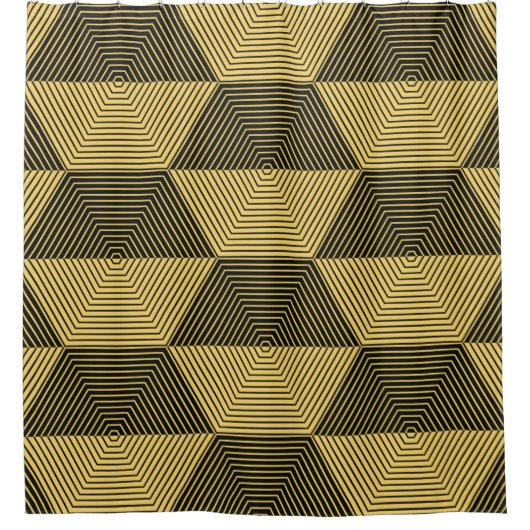 抽象芸術のジオメトリ背景六角形のメッシュ シャワーカーテン (正面)