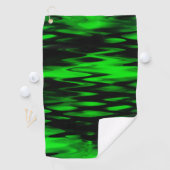 抽象芸術のジグザグの形成黒から緑 ゴルフタオル (インサイチュ)