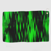 抽象芸術のジグザグの形成黒から緑 ゴルフタオル (横)