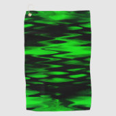 抽象芸術のジグザグの形成黒から緑 ゴルフタオル (正面)