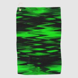 抽象芸術のジグザグの形成黒から緑 ゴルフタオル