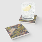 抽象芸術のジャスパー海閉鎖 ストーンコースター (横)