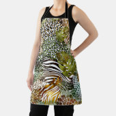 抽象芸術のジャングルカラフル エプロン (インサイチュ)