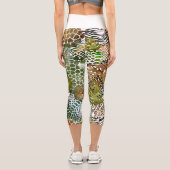 抽象芸術のジャングルカラフル カプリレギンス (裏面)