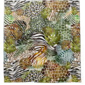 抽象芸術のジャングルカラフル シャワーカーテン (正面)