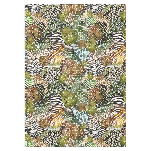 抽象芸術のジャングルカラフル テーブルクロス (正面)