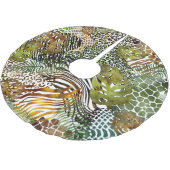 抽象芸術のジャングルカラフル ブラッシュドポリエステルツリースカート (アングル)