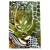 抽象芸術のジャングルカラフル ミディアムペーパーバッグ (正面)