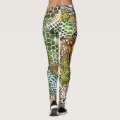 抽象芸術のジャングルカラフル レギンス (裏面)
