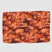 抽象芸術のスケッチで珊瑚色で彫刻されたモザイク ゴルフタオル (横)