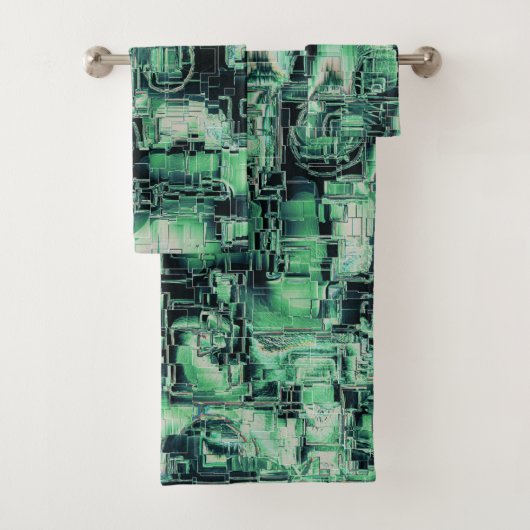 抽象芸術のスケッチで珊瑚色で彫刻されたモザイク バスタオルセット (インサイチュ)