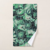 抽象芸術のスケッチで珊瑚色で彫刻されたモザイク バスタオルセット (ハンドタオル)