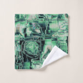 抽象芸術のスケッチで珊瑚色で彫刻されたモザイク バスタオルセット (ウォッシュタオル)