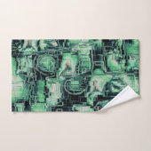 抽象芸術のスケッチで珊瑚色で彫刻されたモザイク バスタオルセット (ハンドタオル)