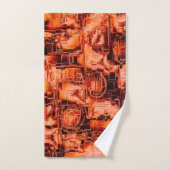 抽象芸術のスケッチで珊瑚色で彫刻されたモザイク バスタオルセット (ハンドタオル)