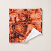 抽象芸術のスケッチで珊瑚色で彫刻されたモザイク バスタオルセット (ウォッシュタオル)