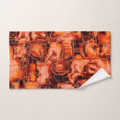 抽象芸術のスケッチで珊瑚色で彫刻されたモザイク バスタオルセット (ハンドタオル)