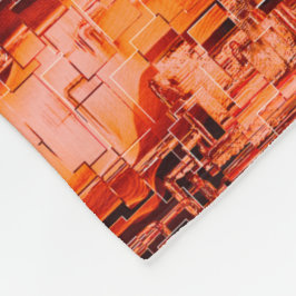 抽象芸術のスケッチで珊瑚色で彫刻されたモザイク フリースブランケット