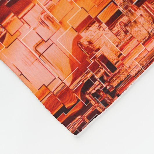 抽象芸術のスケッチで珊瑚色で彫刻されたモザイク フリースブランケット (角)