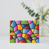 抽象芸術のステンドグラスの郵便はがき ポストカード (スタンド正面)