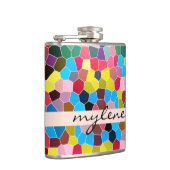 抽象芸術のステンドグラスの鮮やかな虹キャンデーのモザイク フラスク (右)