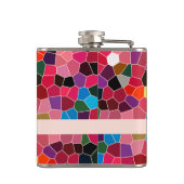 抽象芸術のステンドグラスの鮮やかな虹キャンデーのモザイク フラスク (裏面)