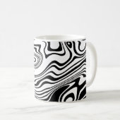 抽象芸術のストライプのコーヒのマグカップ コーヒーマグカップ (正面右)