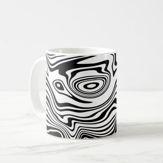 抽象芸術のストライプのコーヒのマグカップ コーヒーマグカップ (正面左)