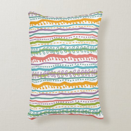 抽象芸術のストライプの垂直パターン アクセントクッション (正面(垂直))