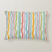 抽象芸術のストライプの垂直パターン アクセントクッション (裏面)