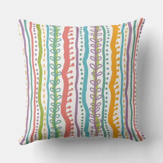 抽象芸術のストライプの垂直パターン クッション (裏面)