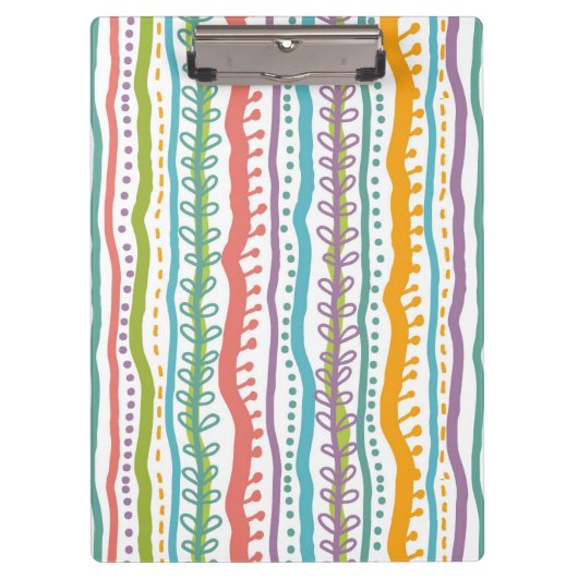 抽象芸術のストライプの垂直パターン クリップボード (正面)