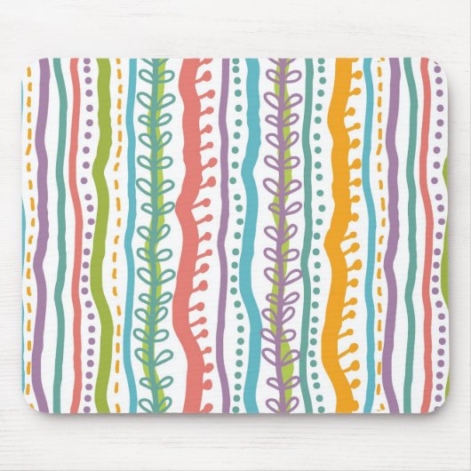 抽象芸術のストライプの垂直パターン マウスパッド (正面)