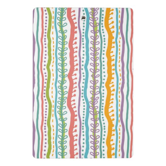 抽象芸術のストライプの垂直パターン ミニクリップボード (裏面)