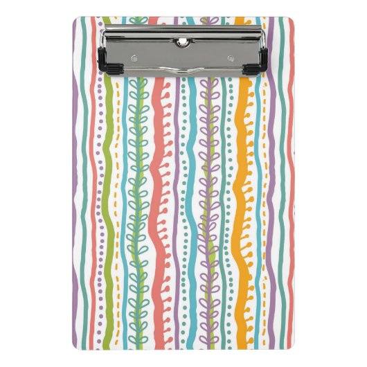 抽象芸術のストライプの垂直パターン ミニクリップボード (正面)