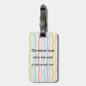 抽象芸術のストライプの垂直パターン ラゲッジタグ (裏面縦)