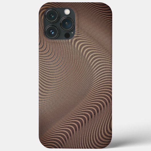 抽象芸術のストライプの波線（茶色） Case-Mate iPhoneケース (裏面)