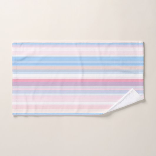 抽象芸術のストライプソフトカラーの縦の色 バスタオルセット (ハンドタオル)