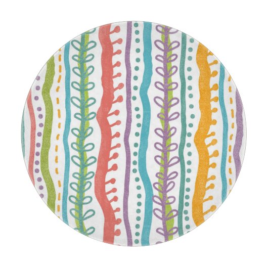 抽象芸術のストライプ垂直パターン カッティングボード (正面)