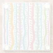 抽象芸術のストライプ垂直パターン ガラスコースター (裏面)