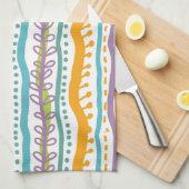 抽象芸術のストライプ垂直パターン キッチンタオル (四つ折り)